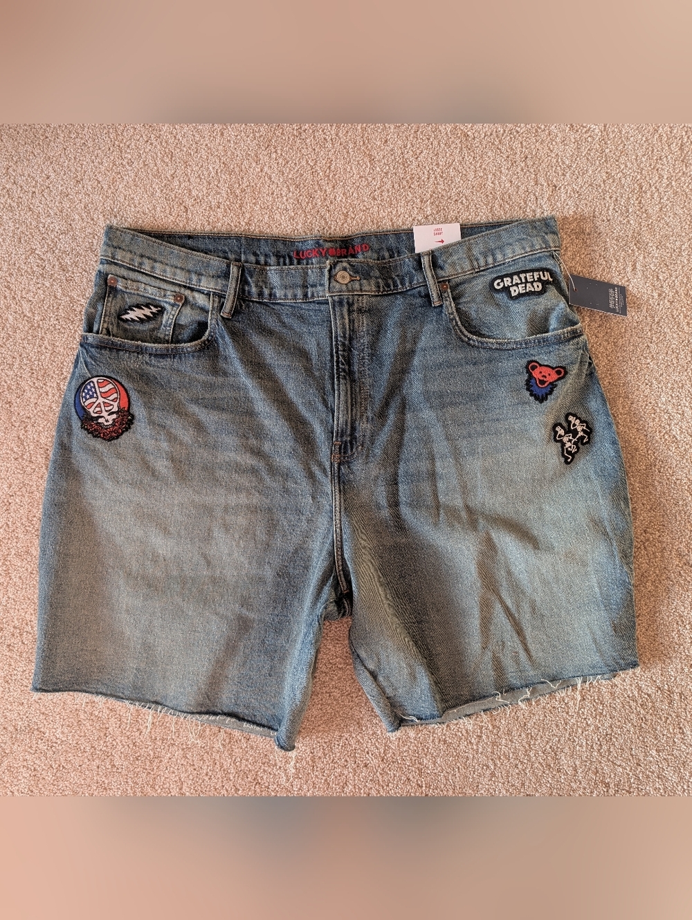 Lucky Brand Grateful Dead Loose Blue Denim Jean Shorts